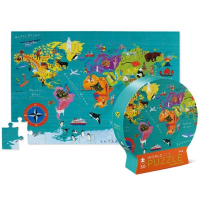 Round Shape Box Puzzle of the WORLD 50pcs